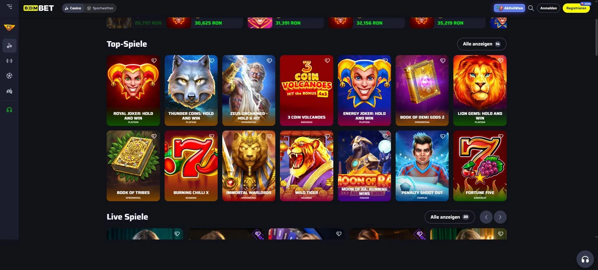 BDMBET Top Spiele